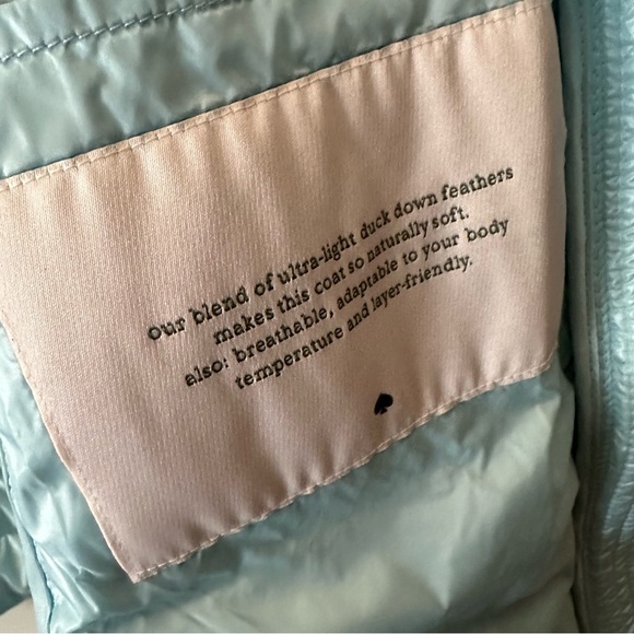 Kate Spade Packable Down Jacket Frosty Sky Blue - Picture 10 of 14